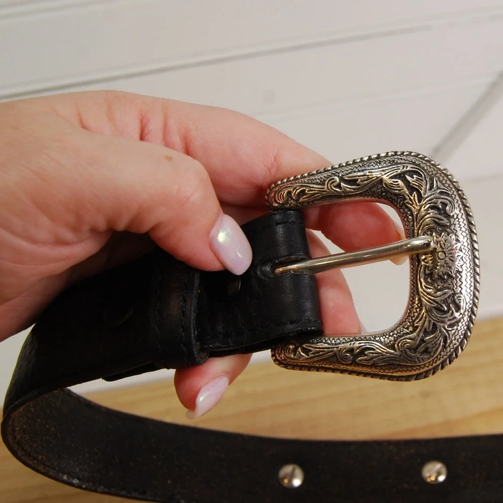 Kids leather belt size 20 small Double S Western belt Unisex youth‎ accessory